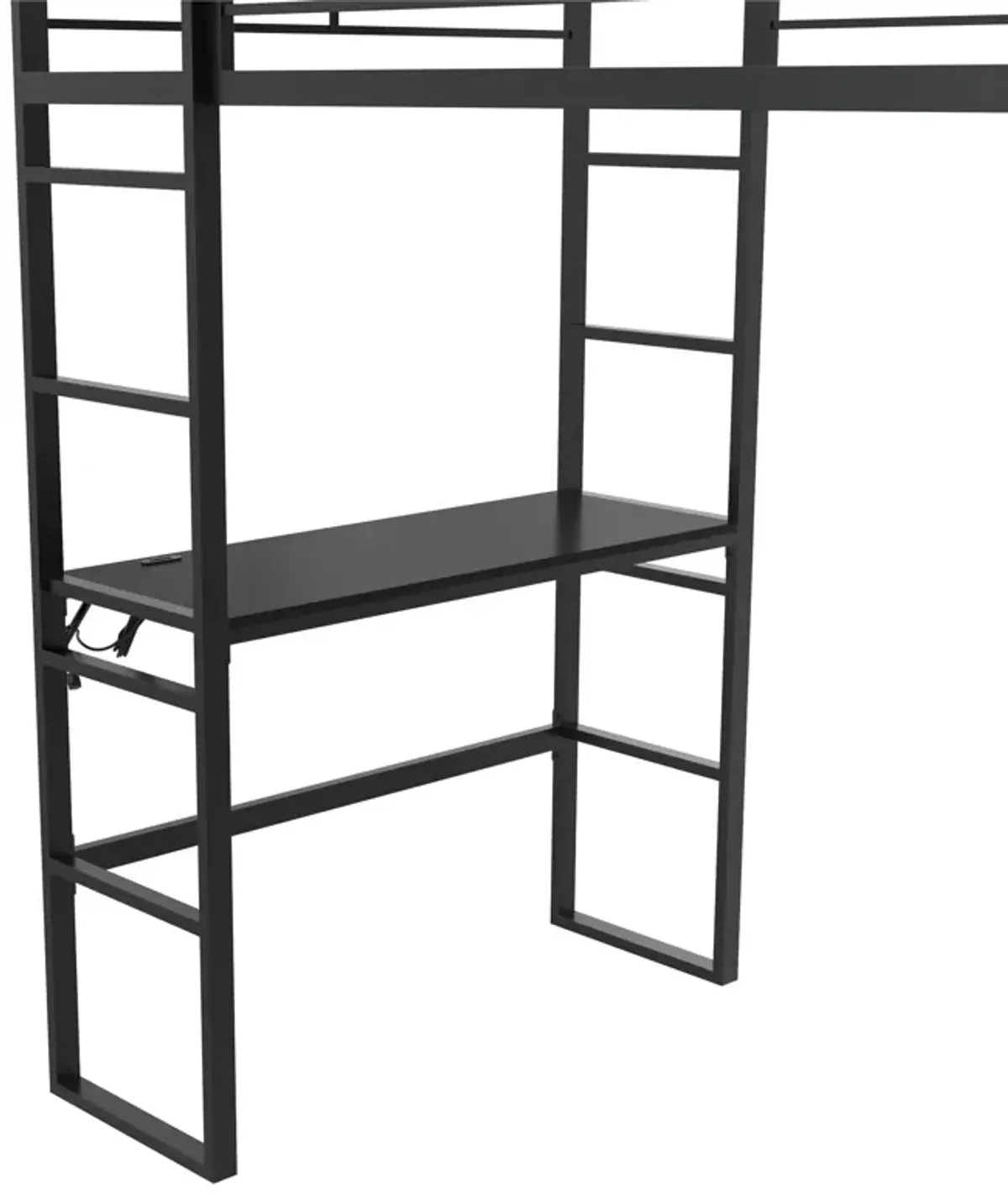 Lanis Twin Loft Bed with Desk and Storage