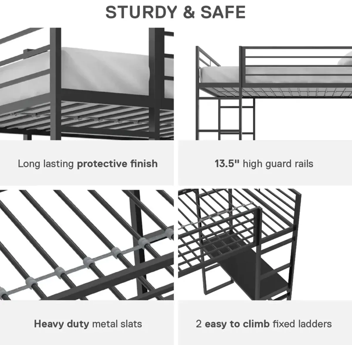 Lanis Twin Loft Bed with Desk and Storage