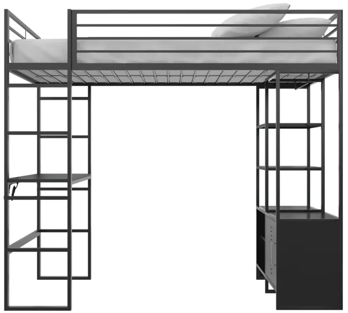 Lanis Twin Loft Bed with Desk and Storage