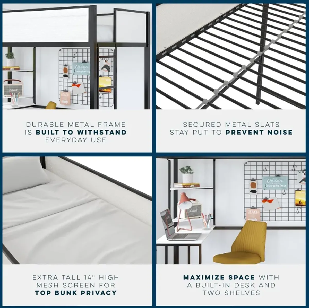 Axel Loft Bed with Desk & Shelves