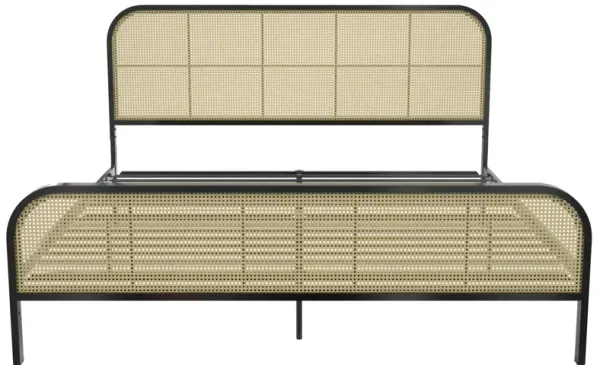 Roxanne Metal and Cane Platform Bed