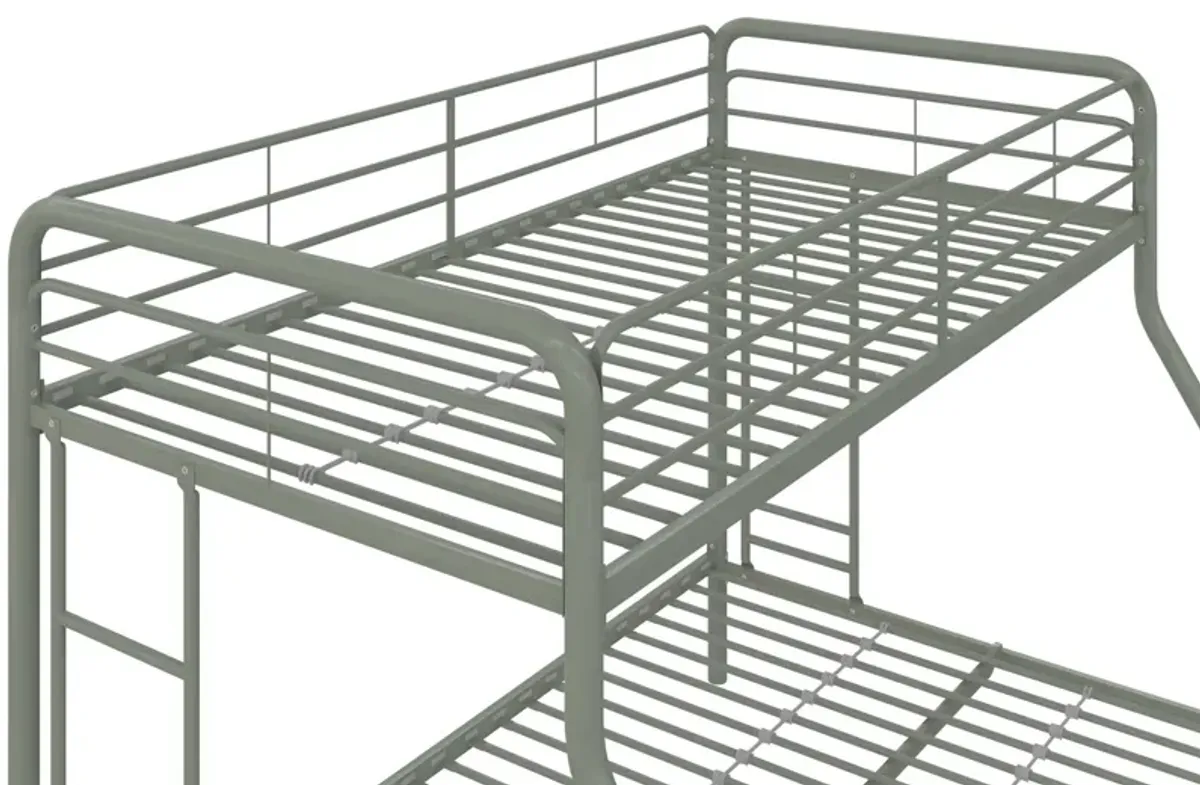 Dusty Twin over Full Metal Bunk Bed with Integrated Ladder