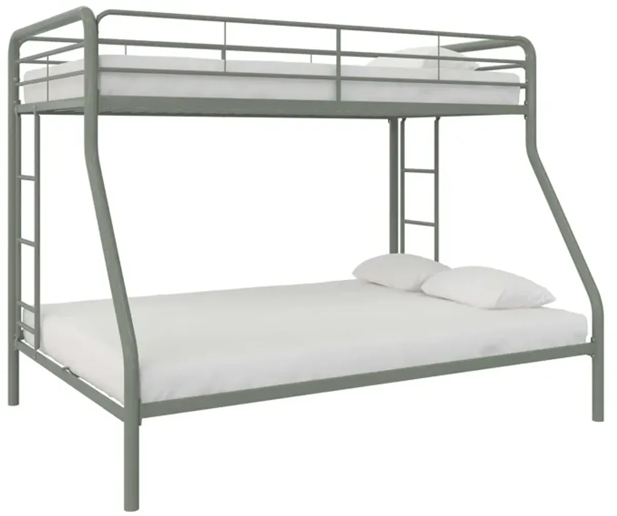 Dusty Twin over Full Metal Bunk Bed with Integrated Ladder