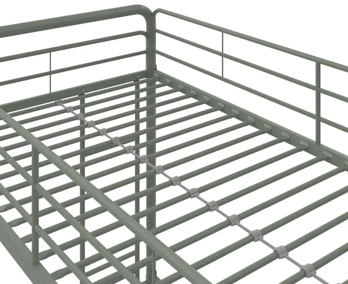 Dusty Twin over Full Metal Bunk Bed with Integrated Ladder