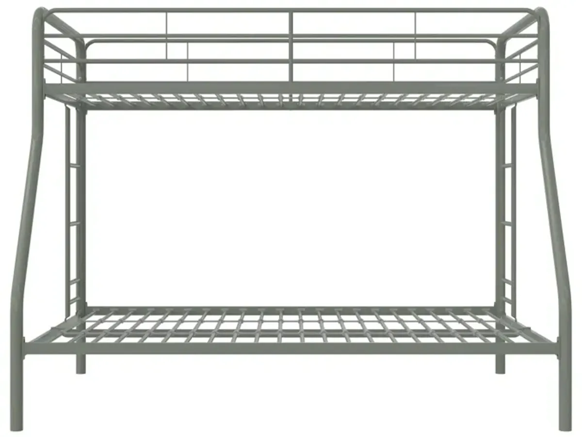 Dusty Twin over Full Metal Bunk Bed with Integrated Ladder