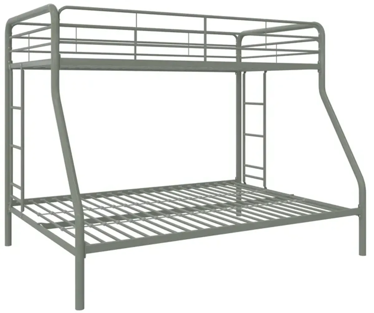 Dusty Twin over Full Metal Bunk Bed with Integrated Ladder