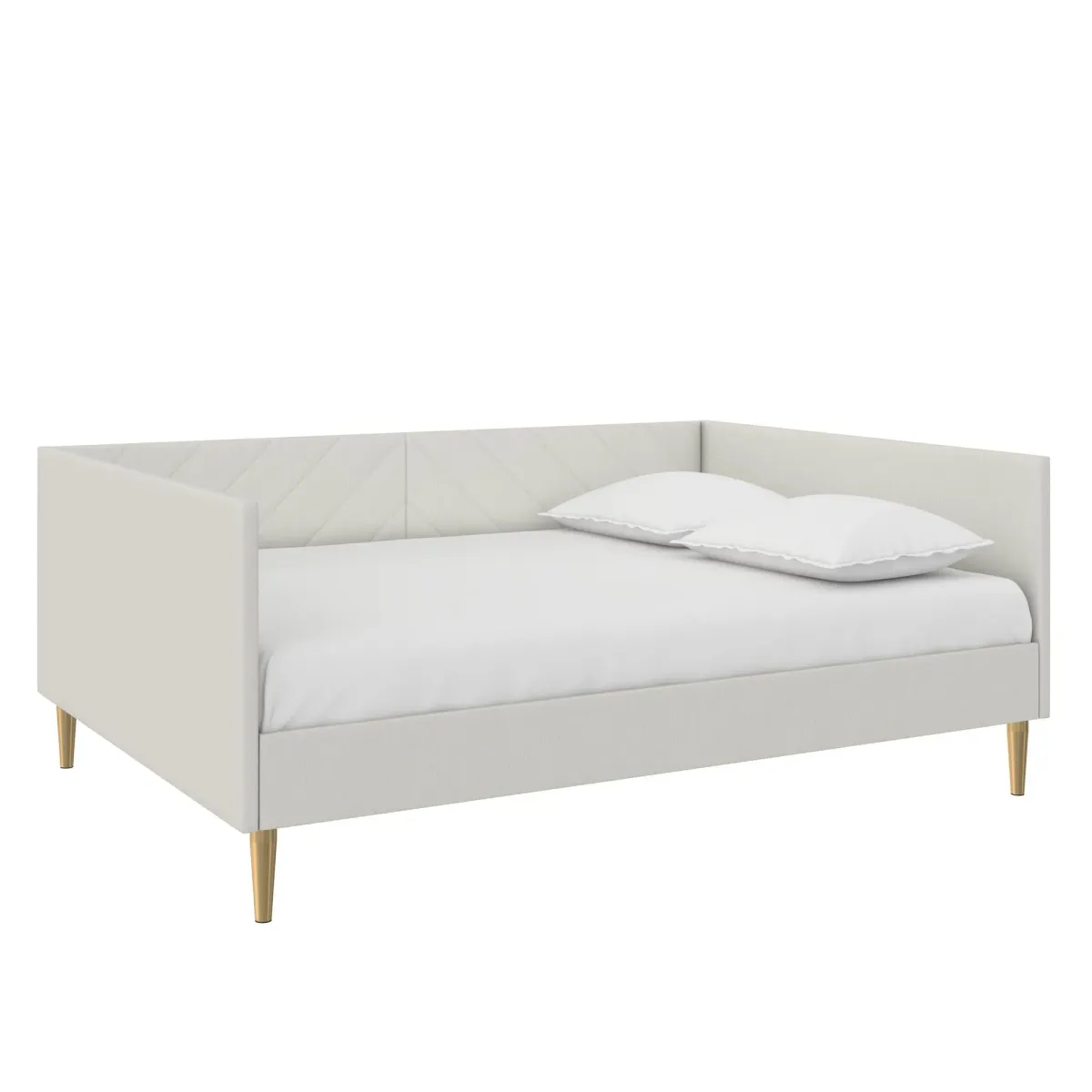 Alicent Upholstered Daybed with Gold Metal Legs