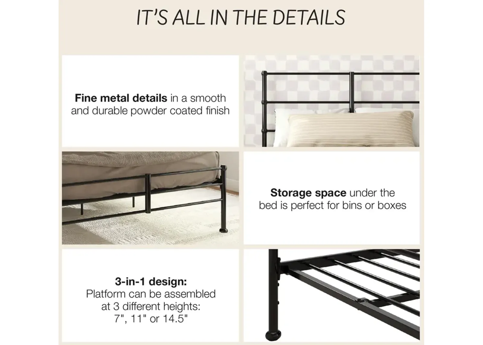 MacKenzie Adaptable Metal Platform Bed