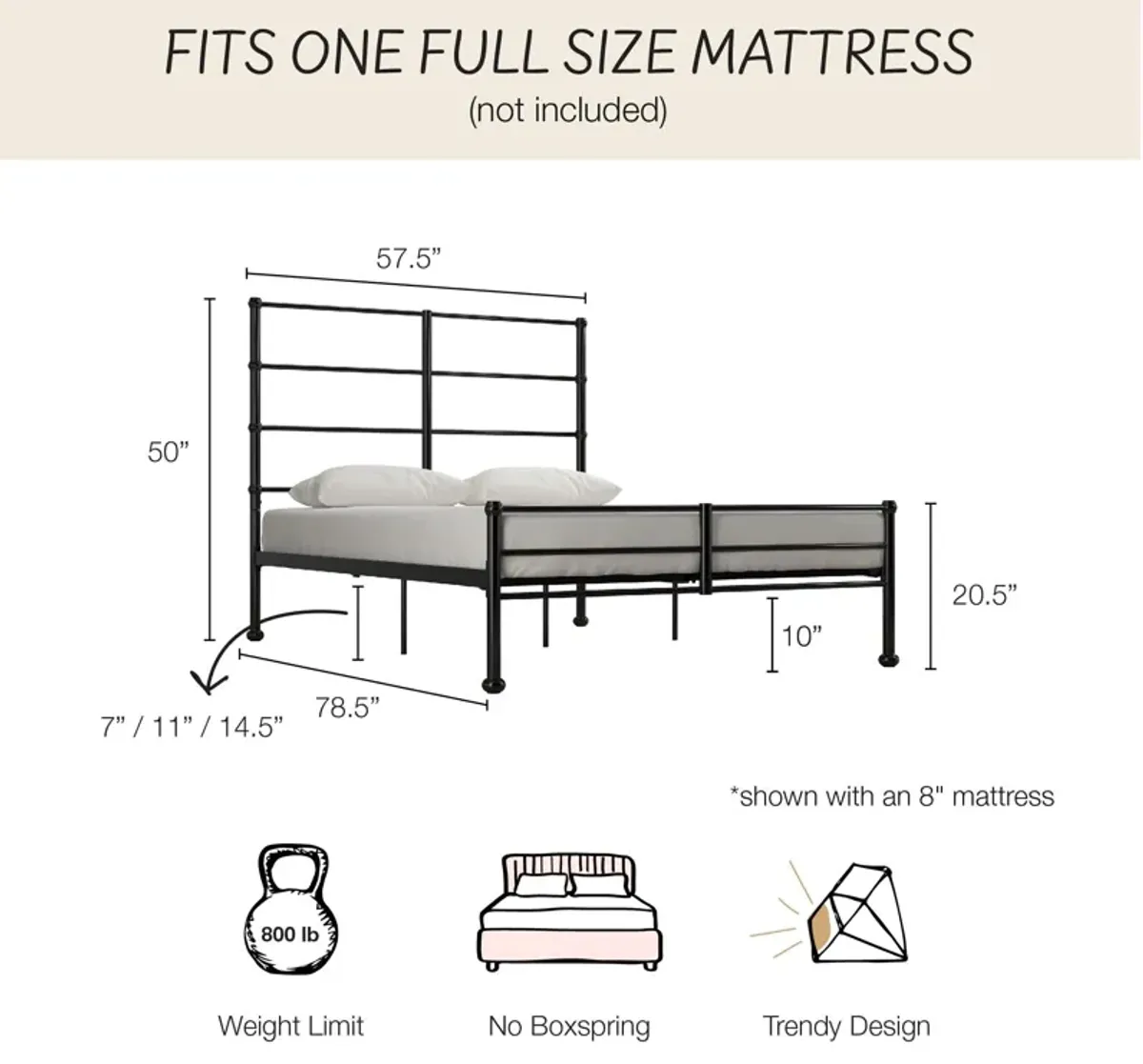 MacKenzie Adaptable Metal Platform Bed