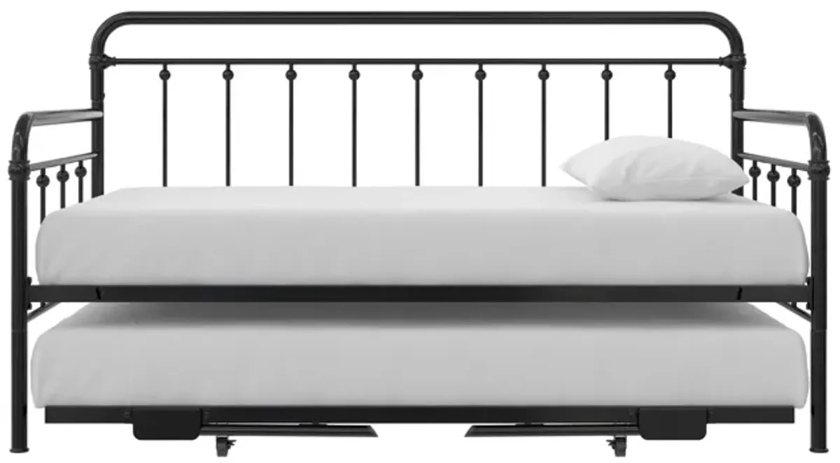 Locky Metal Daybed with Pop Up Trundle Bed