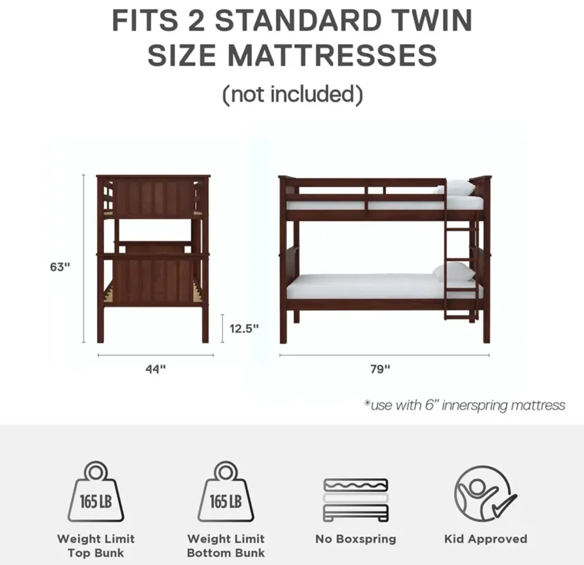 Bailen Wooden Bunk Bed