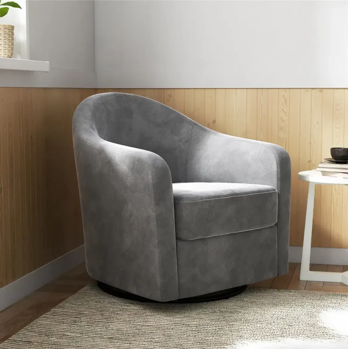 Gentle Swivel Curved Accent Chair