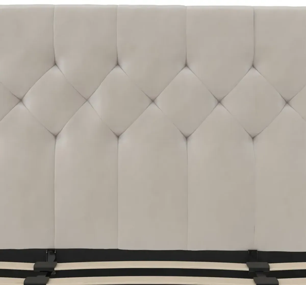 Her Majesty Wingback Bed with a Button Tufted Headboard and Tapered Wood Legs