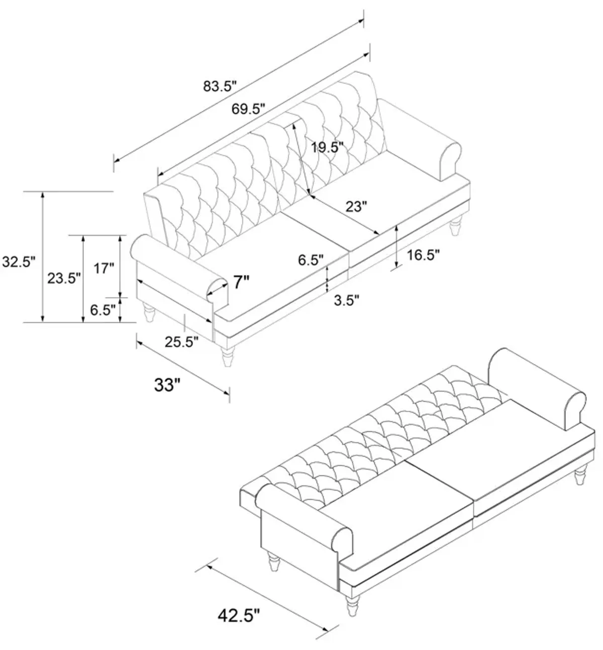 Cassidy Upholstered Futon