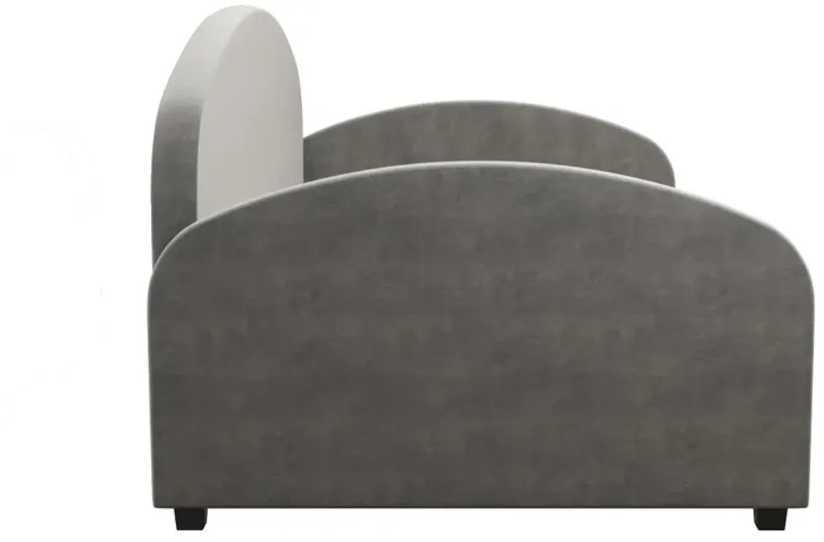 Moon Velvet Upholstered Daybed with Rounded Headboard