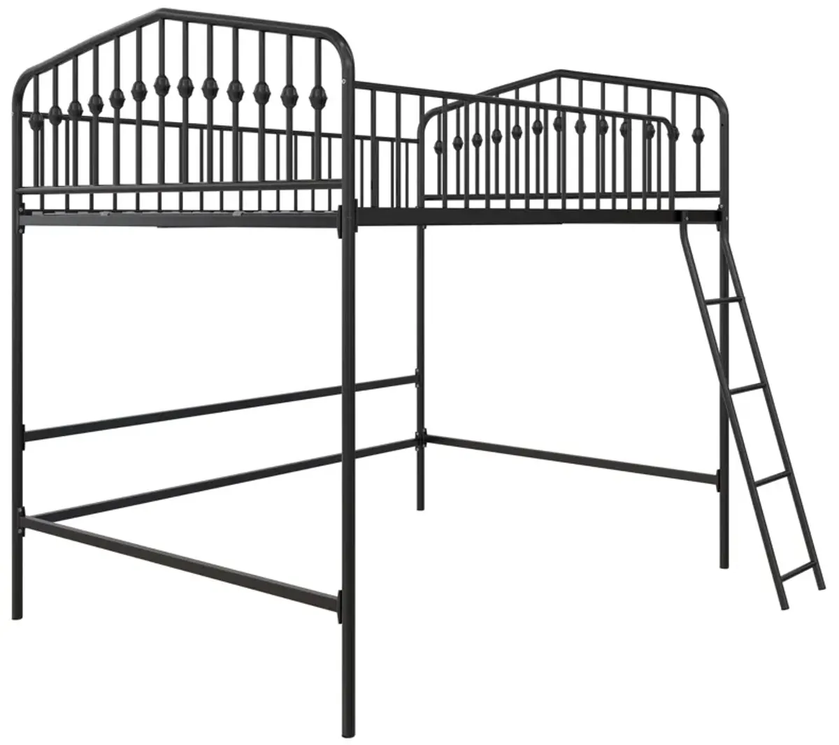 Novogratz Bushwick Metal Twin Loft Bed, Black