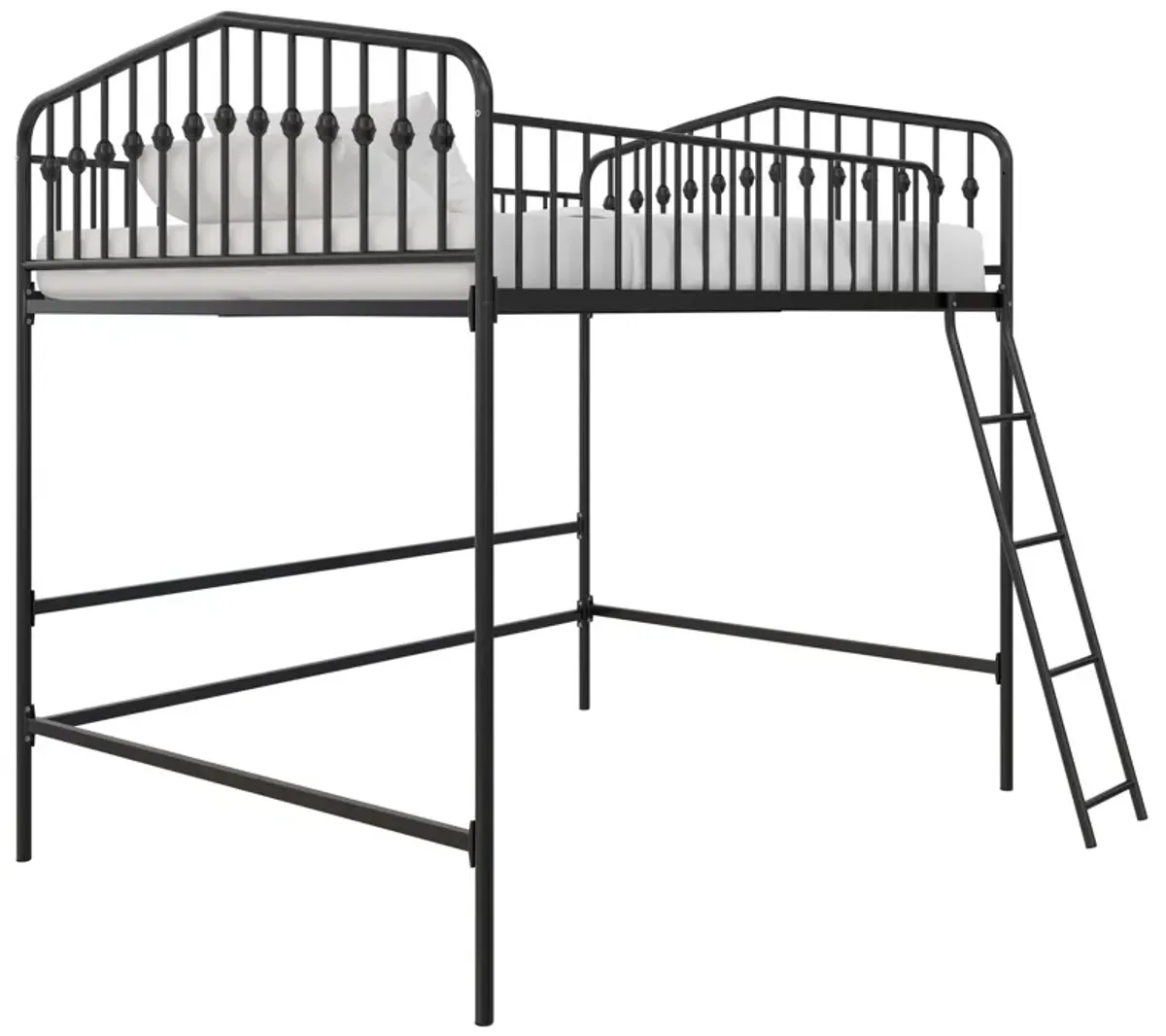 Novogratz Bushwick Metal Twin Loft Bed, Black