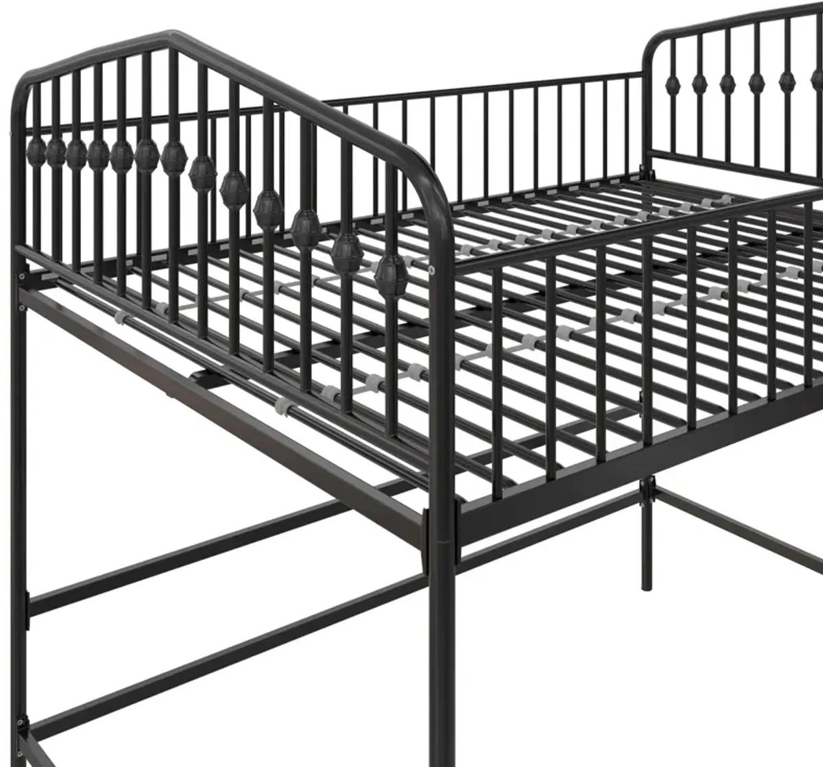 Novogratz Bushwick Metal Twin Loft Bed, Black