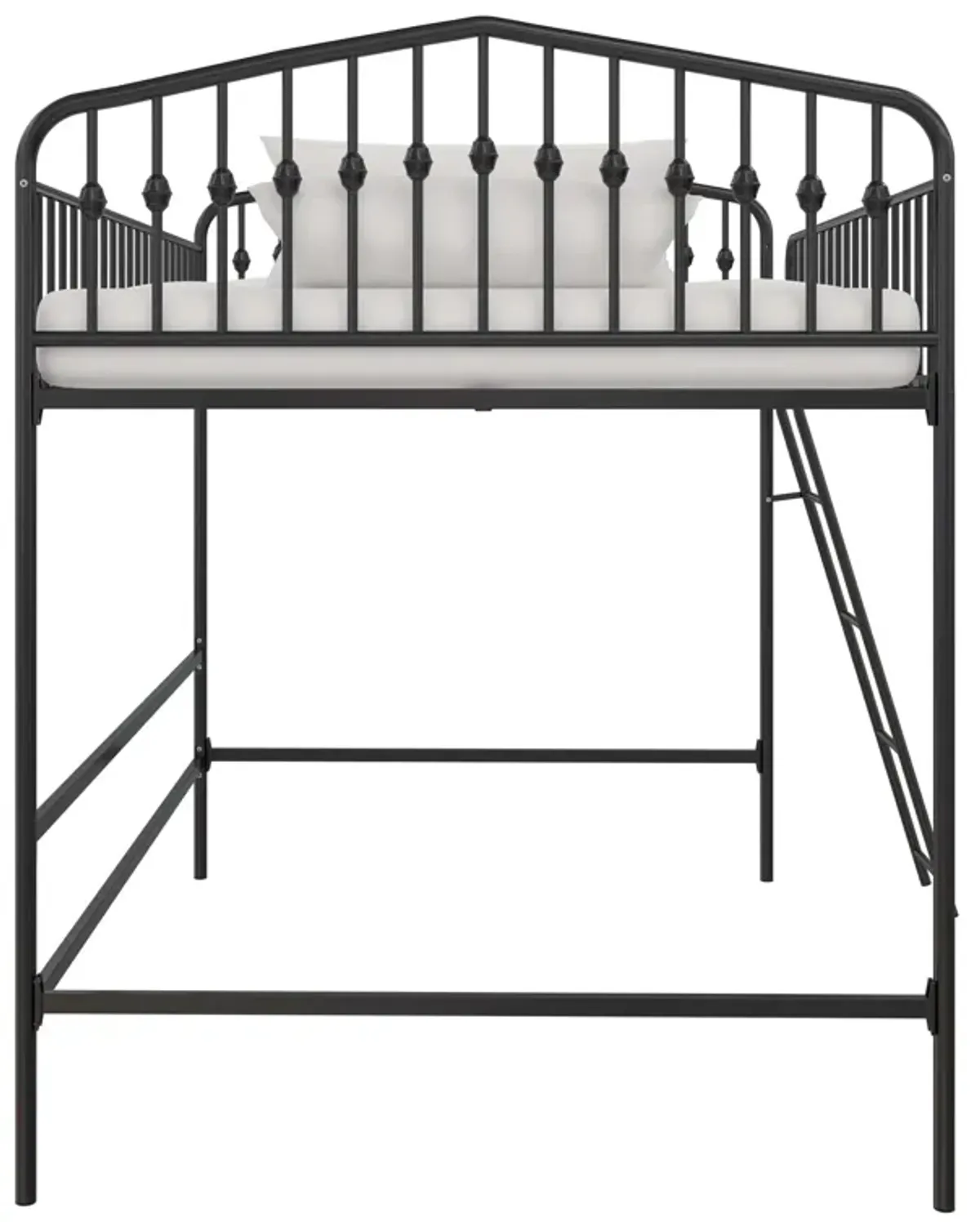 Novogratz Bushwick Metal Twin Loft Bed, Black