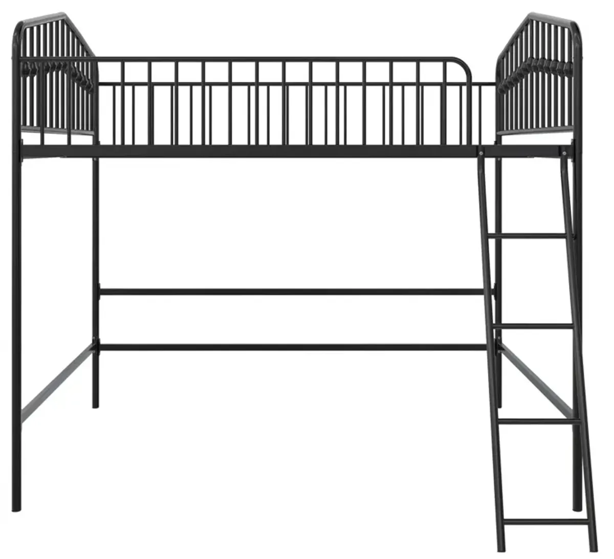 Novogratz Bushwick Metal Twin Loft Bed, Black