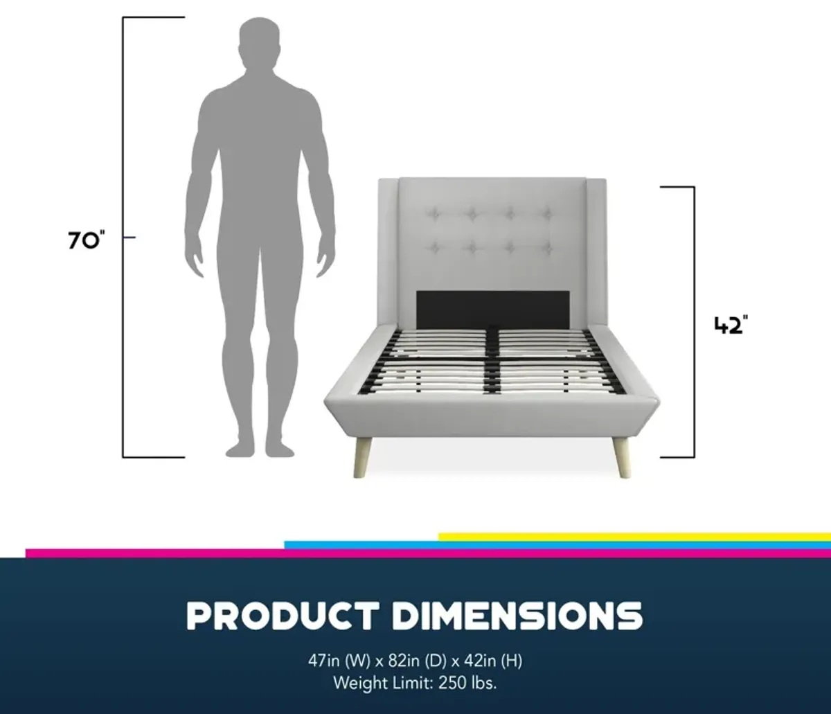 Farnsworth Upholstered Bed with Low Profile Platform Frame