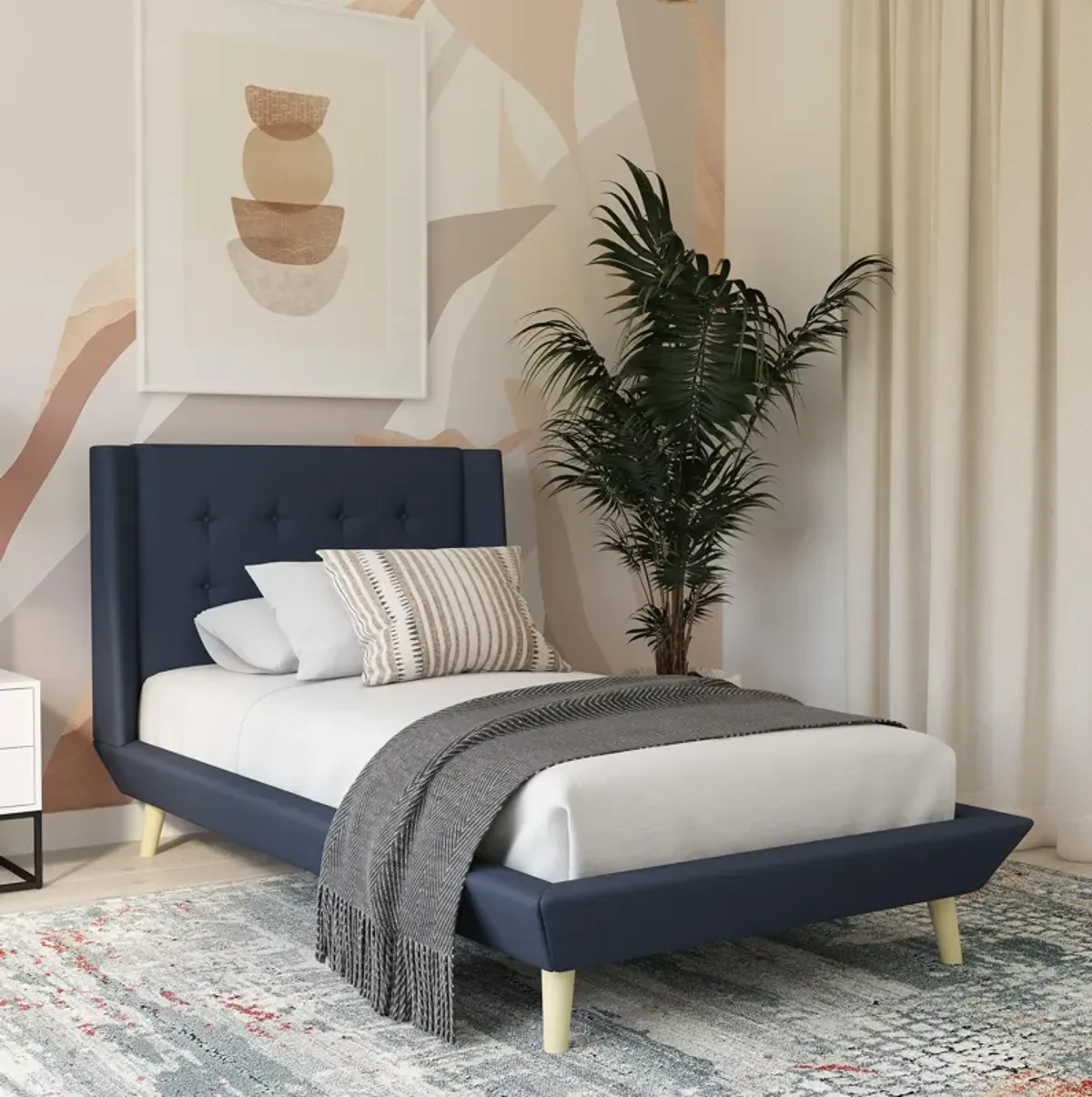 Farnsworth Upholstered Bed with Low Profile Platform Frame