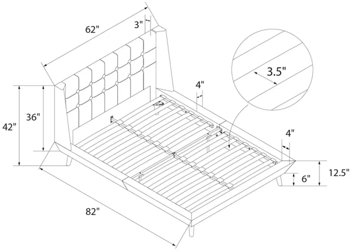 Farnsworth Upholstered Bed with Low Profile Platform Frame