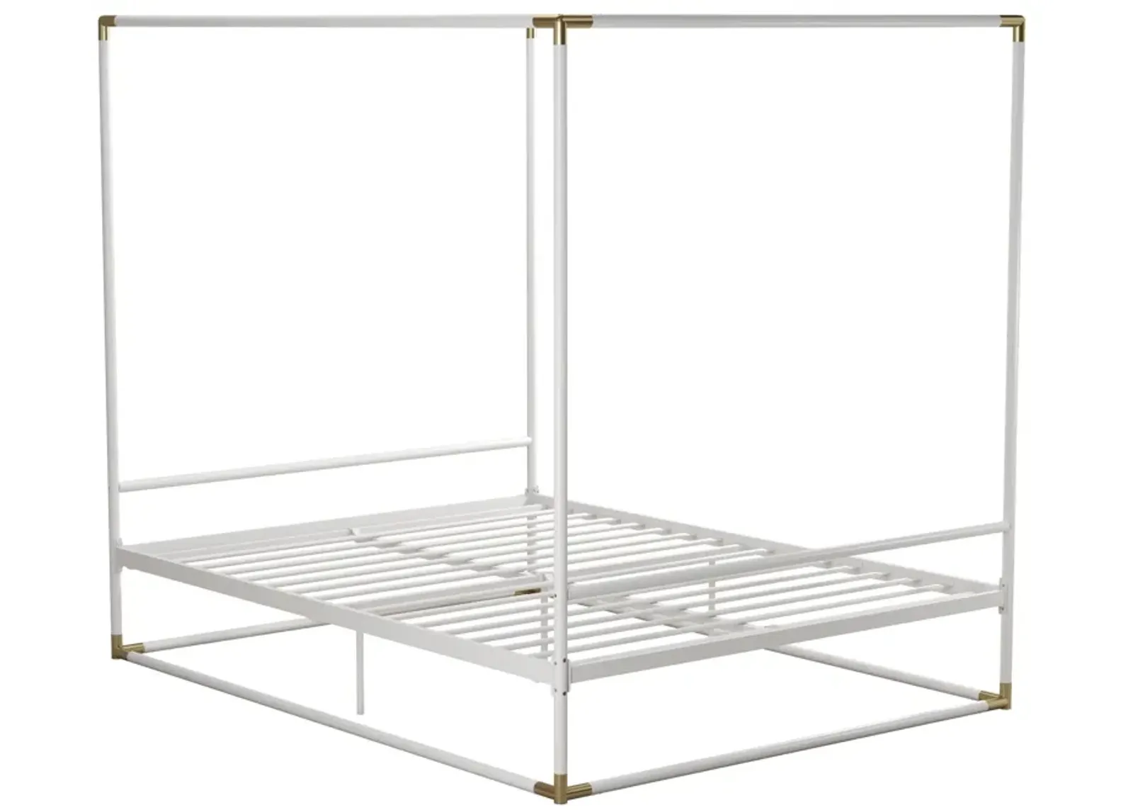 Celeste Canopy Metal Bed with Gold Accents