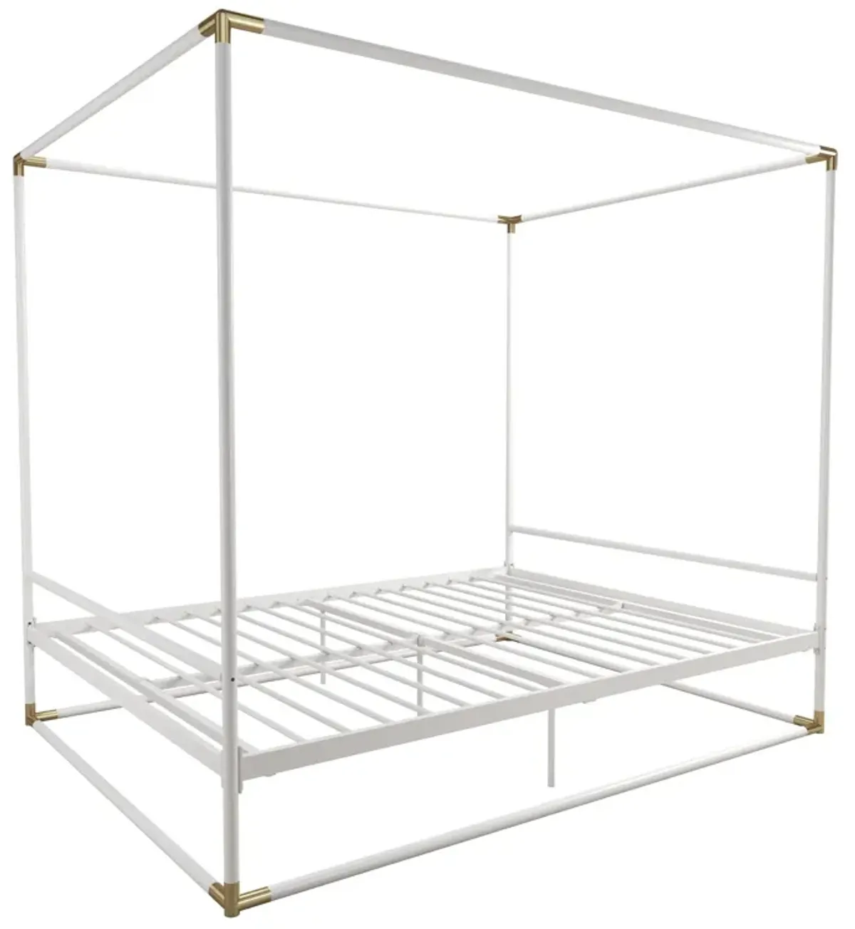 Celeste Canopy Metal Bed with Gold Accents