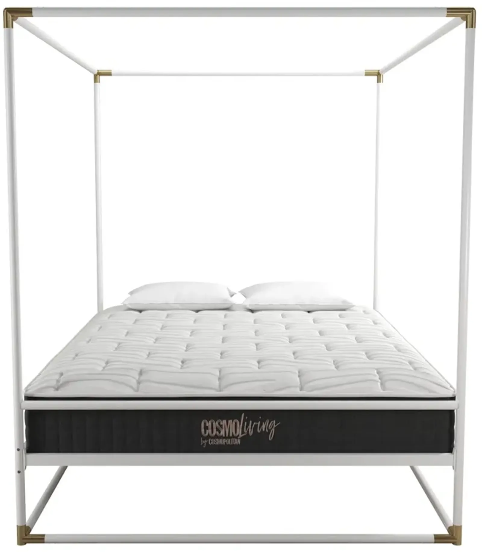 Celeste Canopy Metal Bed with Gold Accents