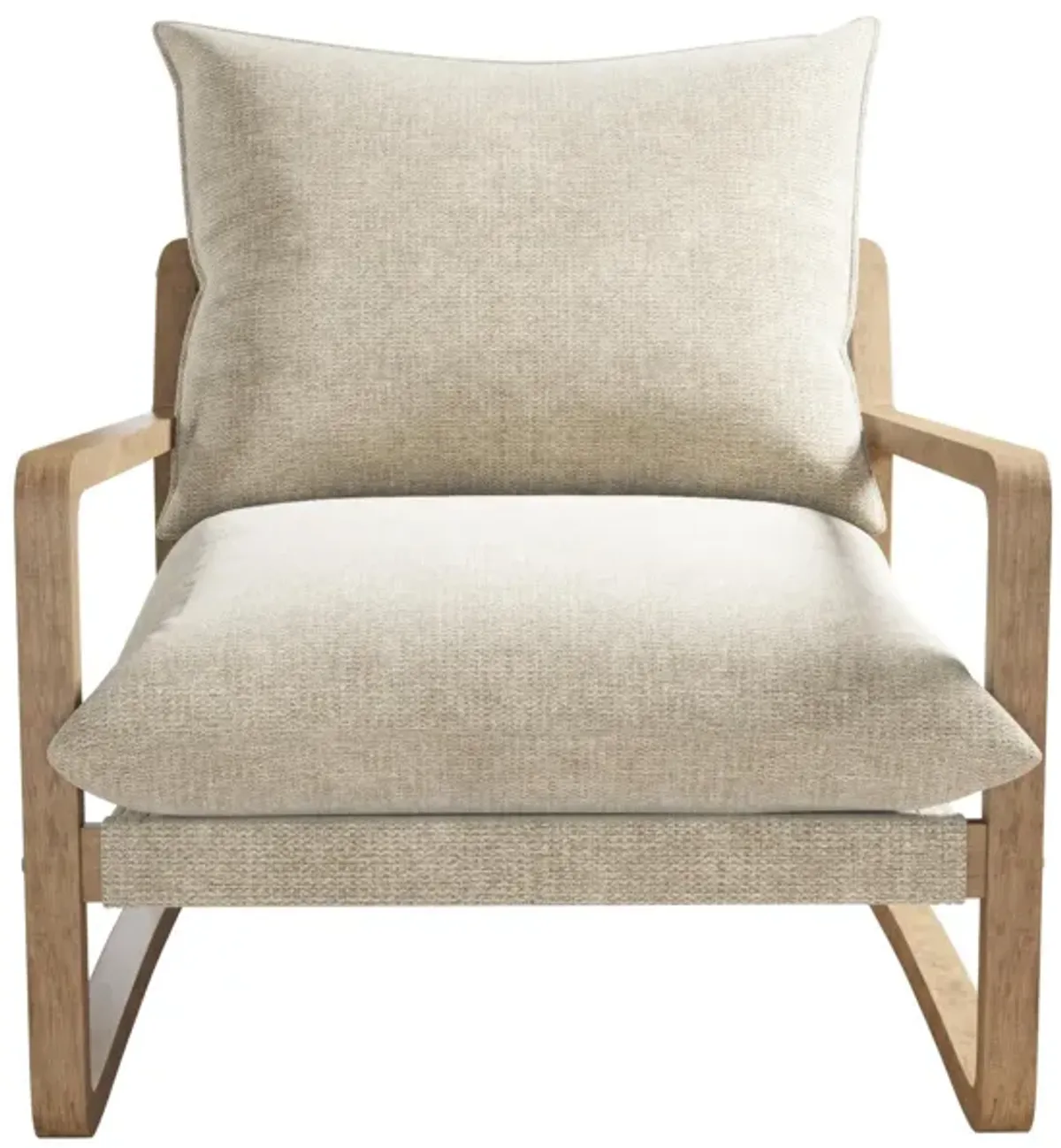 Mira Upholstered Sling Accent Chair with Solid Wood Frame
