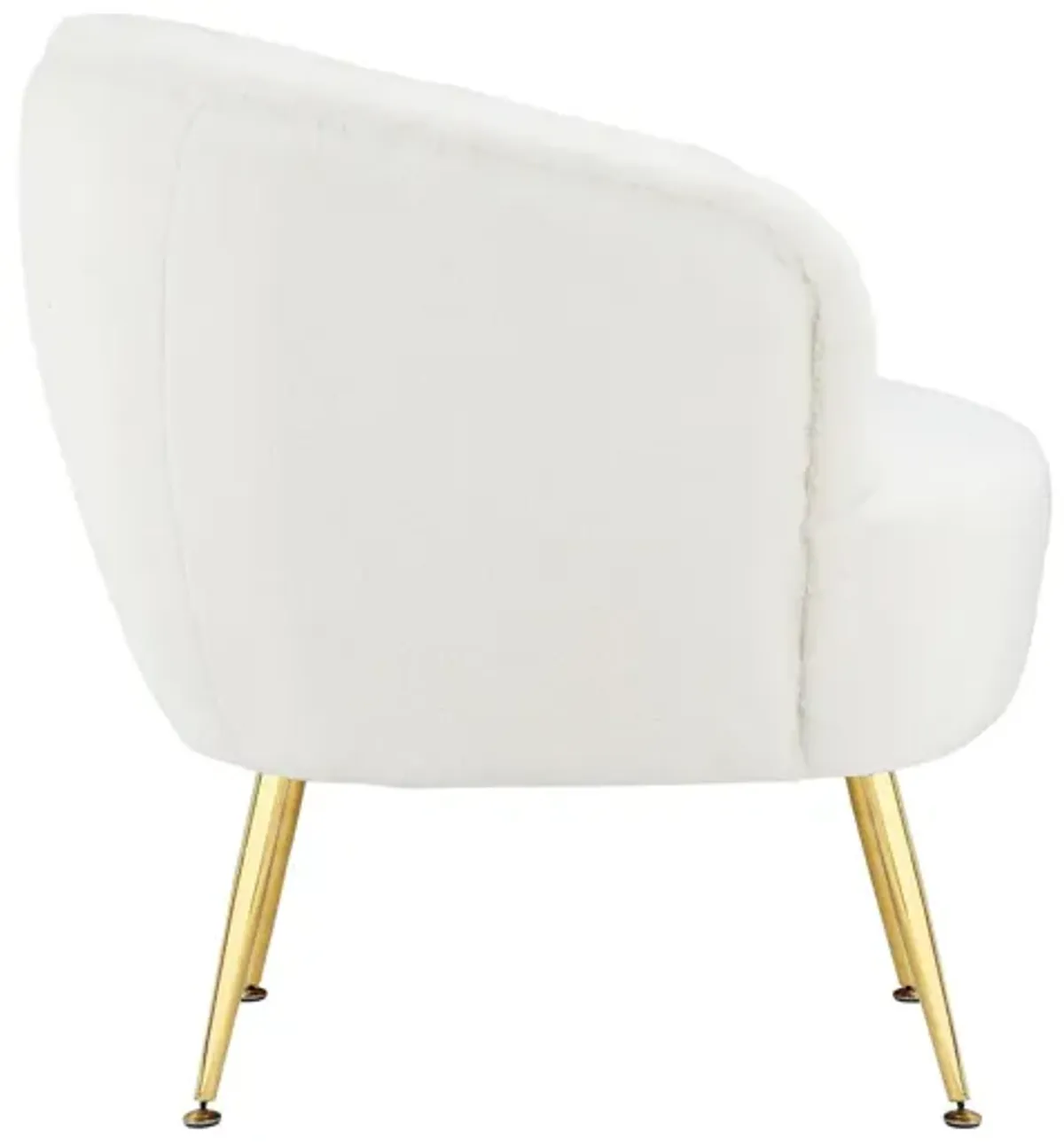 Kara Teddy Soft Accent Chair with Gold Legs