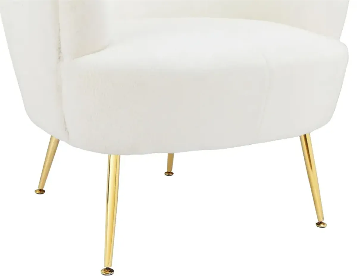 Kara Teddy Soft Accent Chair with Gold Legs