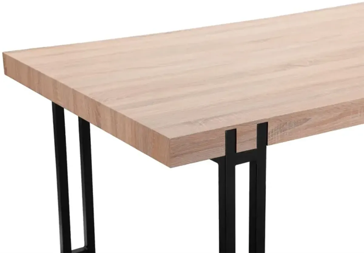 Kent Rustic Dining Table with Black Metal Legs