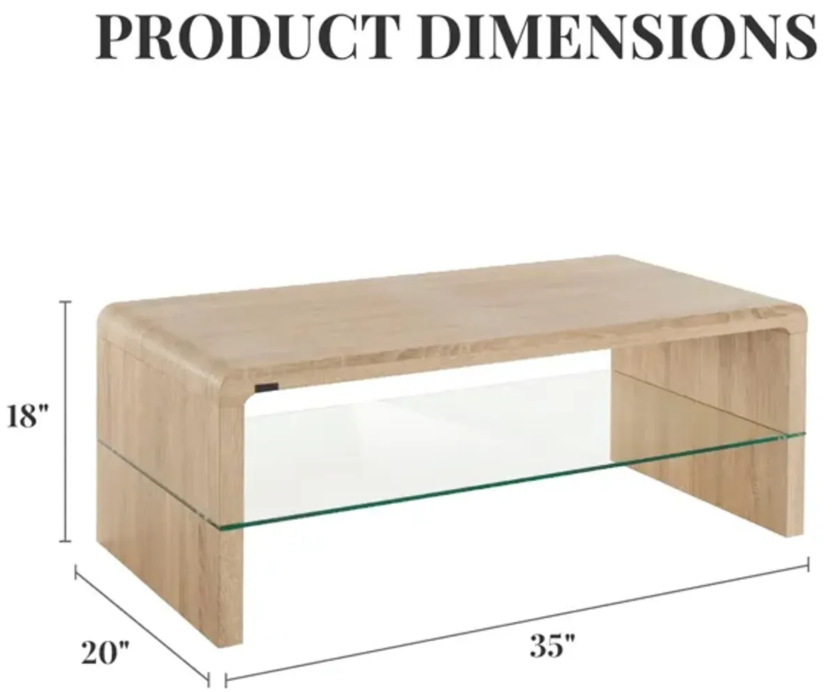 Maja Coffee Table with Bottom Glass Shelf