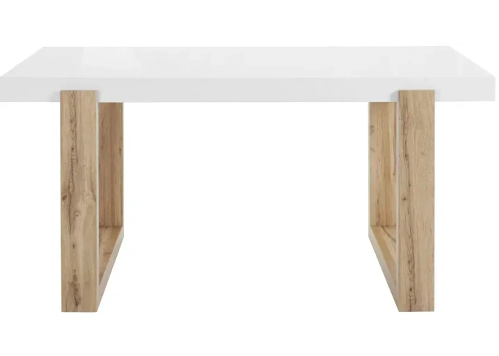 Arvid Dining Table with High Gloss White Top