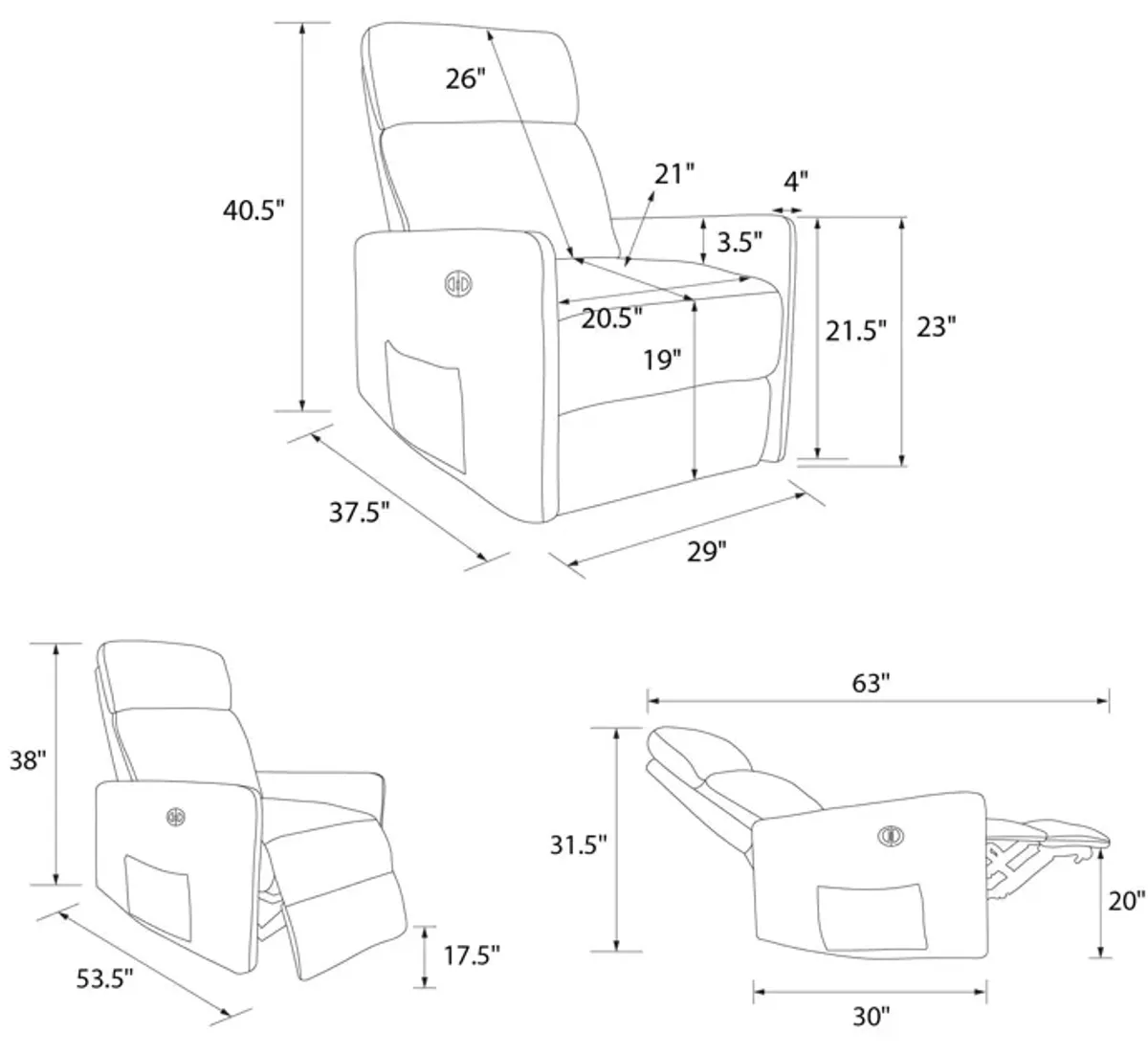 Kai Power Recliner Chair with Massage and Heat