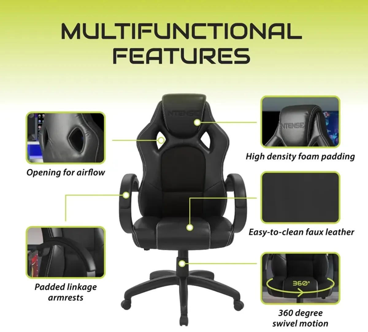 Vortex Gaming and Office Faux Leather High Back Chair