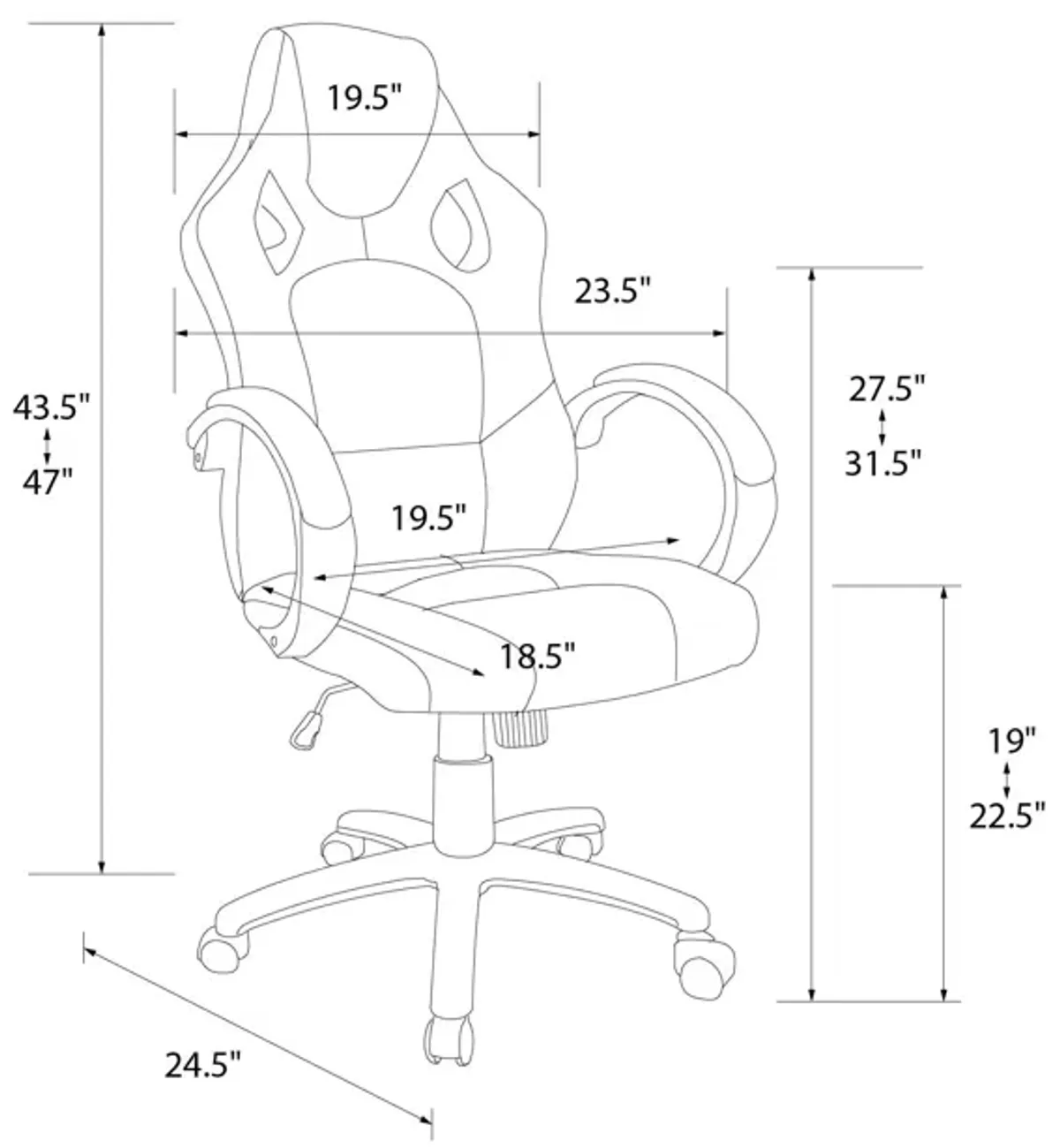 Vortex Gaming and Office Faux Leather High Back Chair