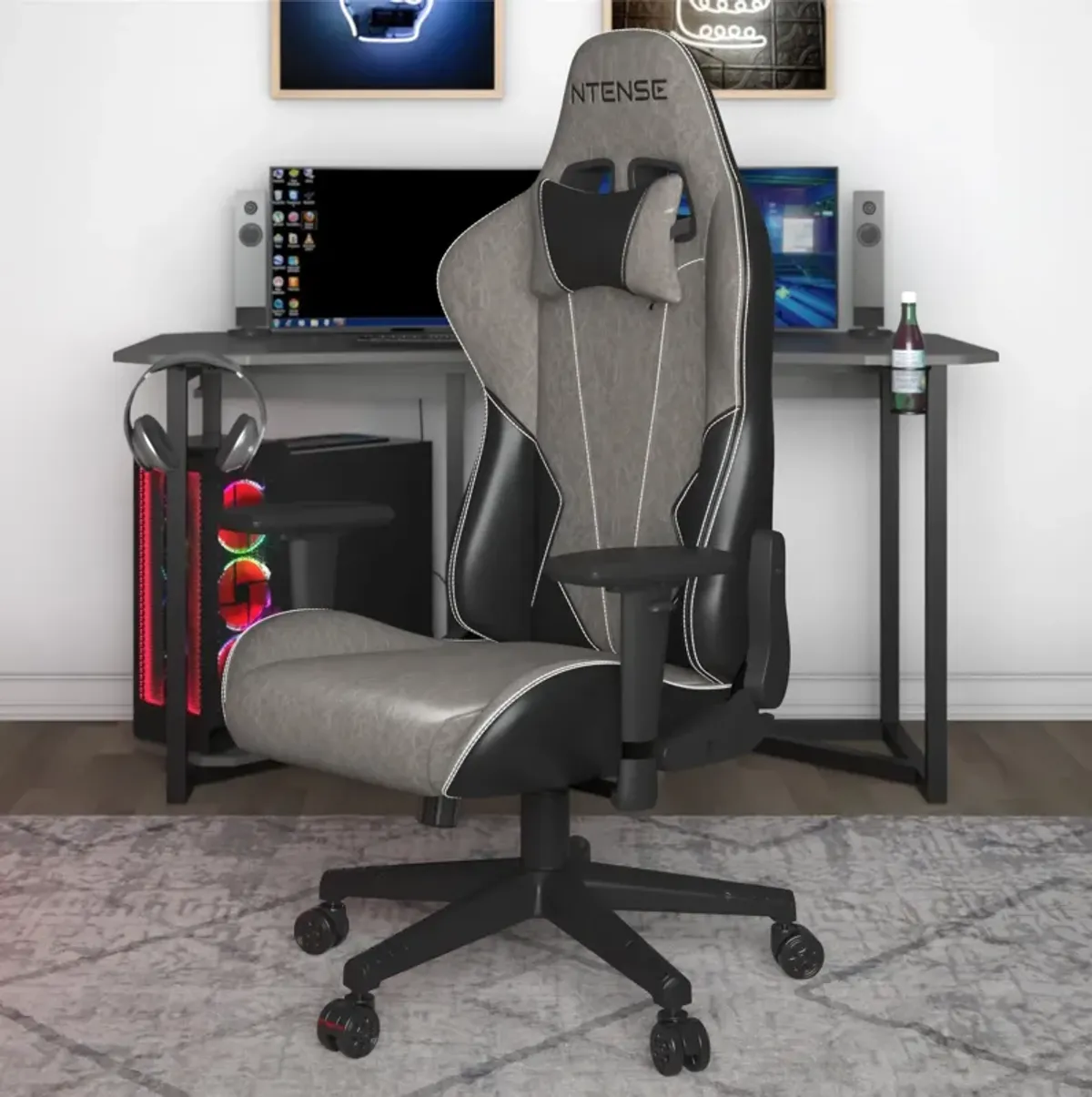 Quantum Gaming and Office 2-Tone Faux Leather High Back Chair