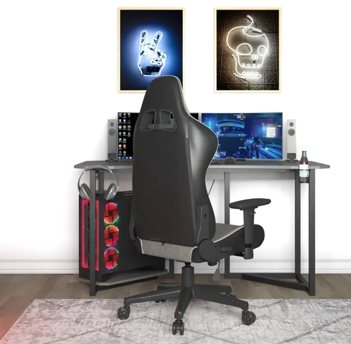 Quantum Gaming and Office 2-Tone Faux Leather High Back Chair