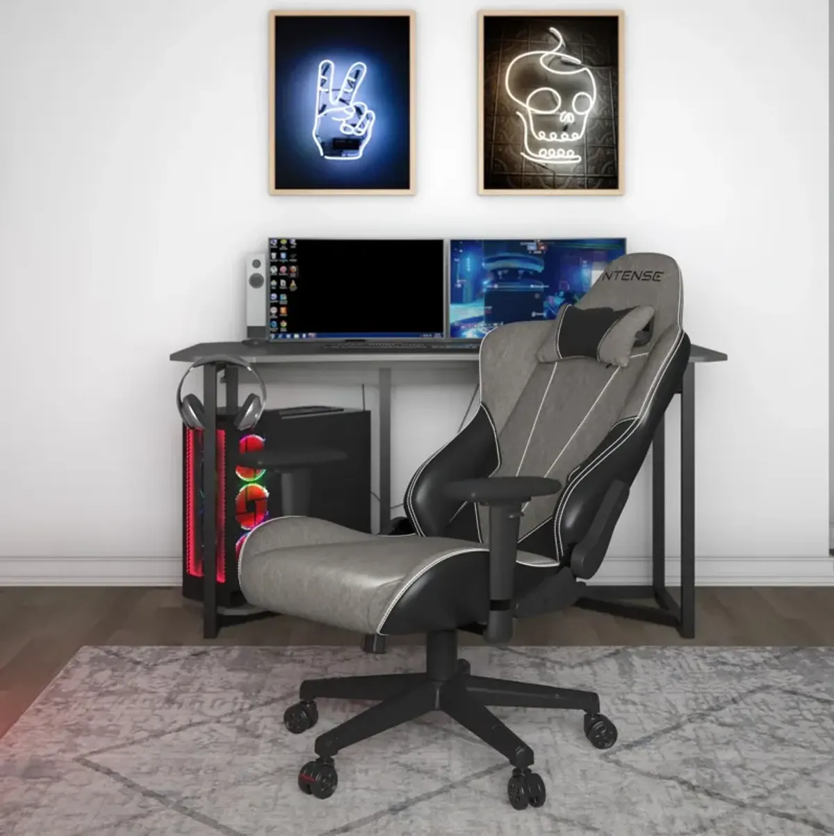 Quantum Gaming and Office 2-Tone Faux Leather High Back Chair