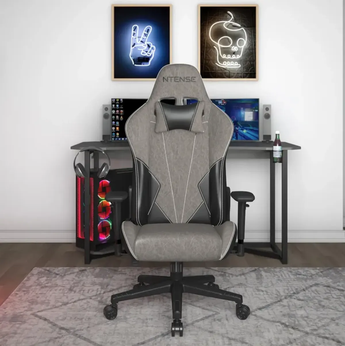 Quantum Gaming and Office 2-Tone Faux Leather High Back Chair