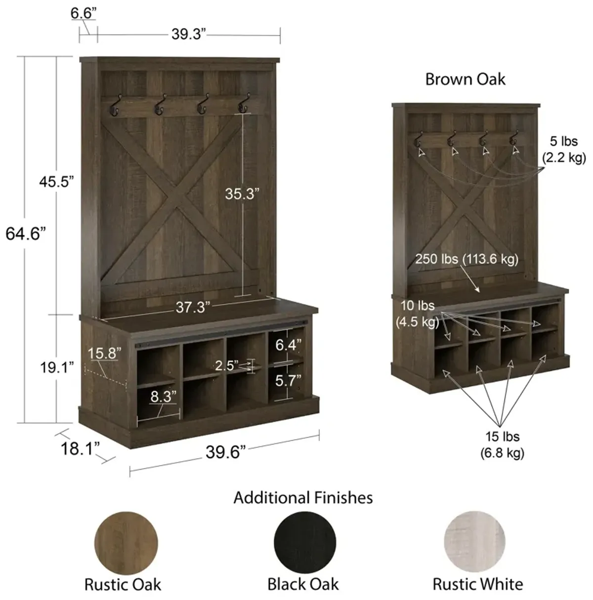 Knox County Entryway Bench with Hall Tree