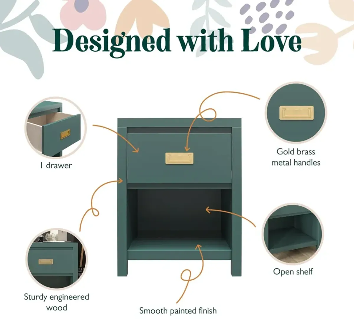 Monarch Hill Haven Kids 1 Drawer Nightstand