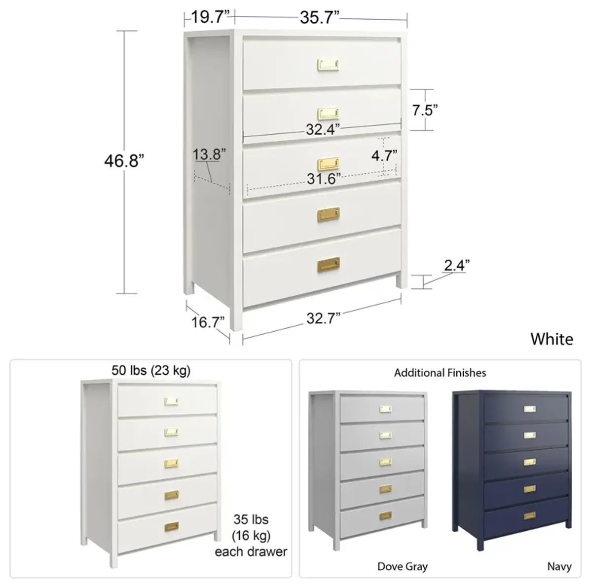 Monarch Hill Haven 5 Drawer Kids’ Dresser