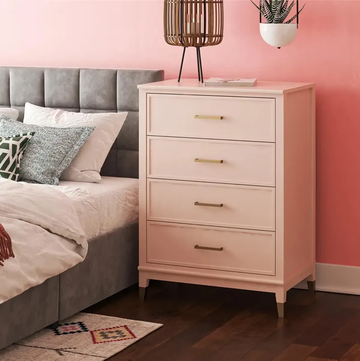 Westerleigh 4 Drawer Dresser with Gold Accents