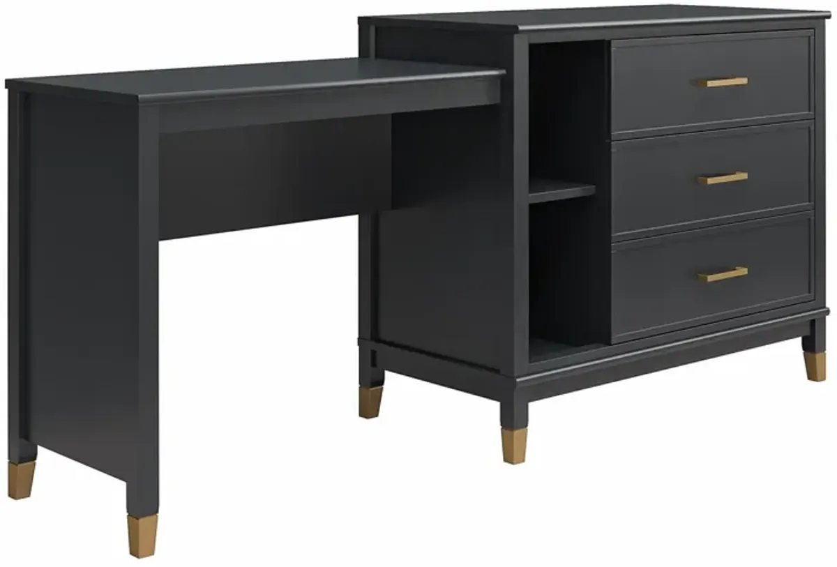 Westerleigh 3 in 1 Media Dresser with Gold Accents