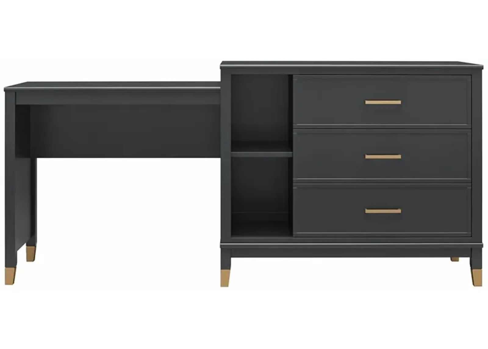 Westerleigh 3 in 1 Media Dresser with Gold Accents