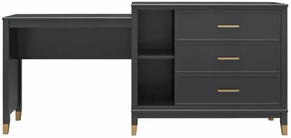 Westerleigh 3 in 1 Media Dresser with Gold Accents